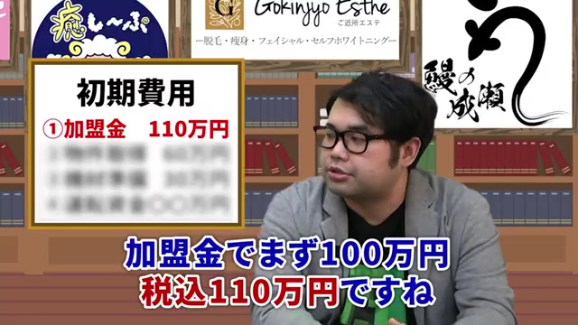 加盟金・物件取得費の内訳説明