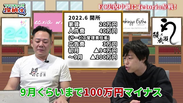 開業初月マイナス94万円という実際の赤字額が公開される場面