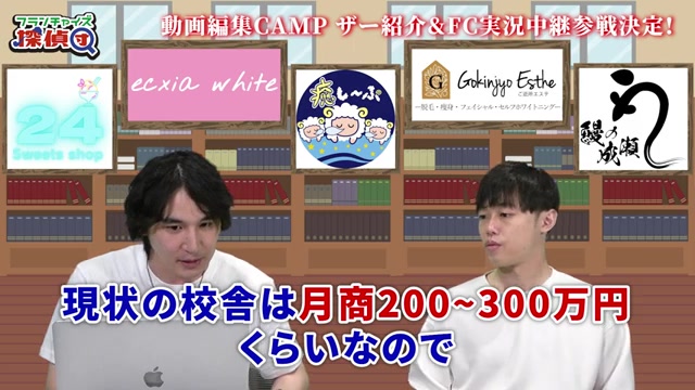1店舗あたりの年間売上シミュレーションが示される場面