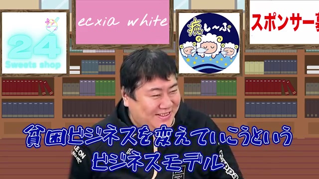 貧困ビジネスを変えるという発言のテロップ